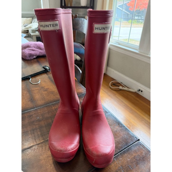 Hunter Other - Hunter Kids Original Tall Red Matte Waterproof Rain Boots Size 4G 5B EU 36